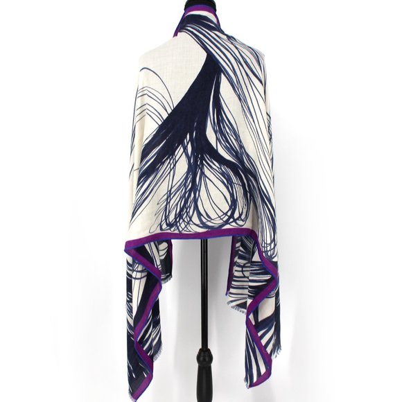 Loro Piana Cashmere Wool Large Pattern Scarf Wrap - Picture 3 of 4